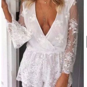 White lace romper